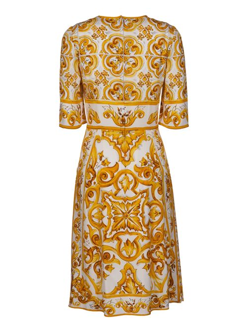 Midi dress in Maiolica print silk charmeuse DOLCE & GABBANA | F6ADSTHPABLHG3TN